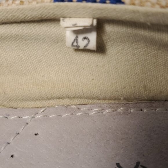 Minika Canvas Shoes Wedge Stripe Slip On Navy Cream Women's Size 10 WOMAN'S - Picture 10 of 12